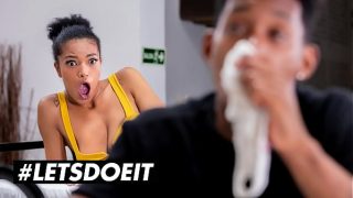 Huge Tits Ebony Teen Caches Panty Sniffer And Lets Him Fuck Her Ass